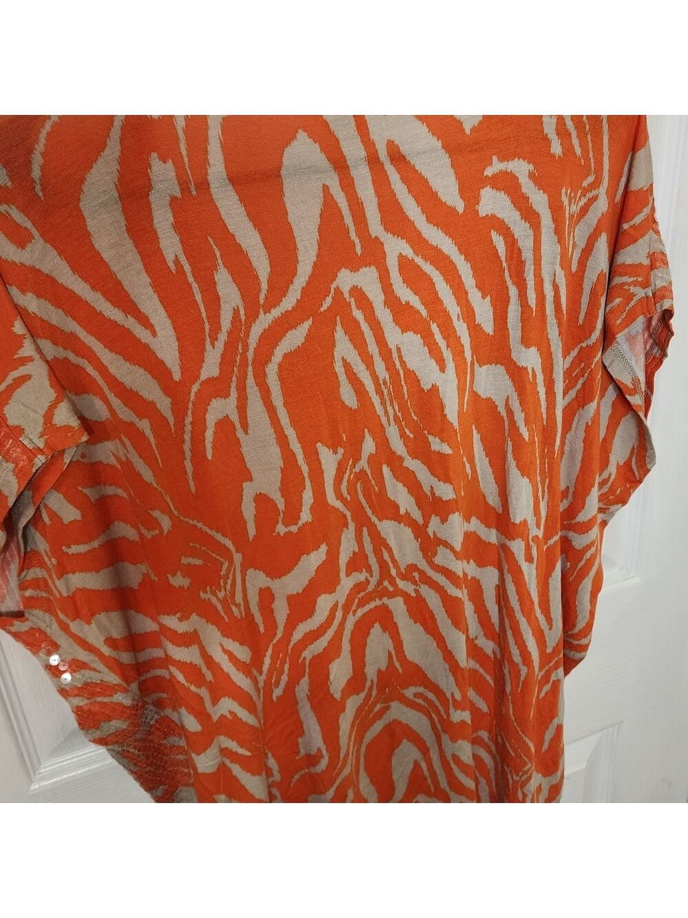 Michael Kors Orange Cream Patterned Top - Picture 4 of 4
